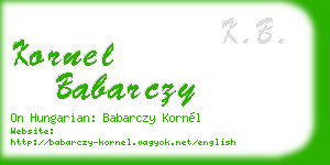 kornel babarczy business card